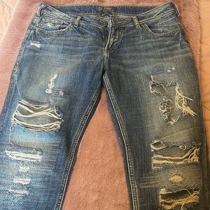 Silver Boyfriend Jeans